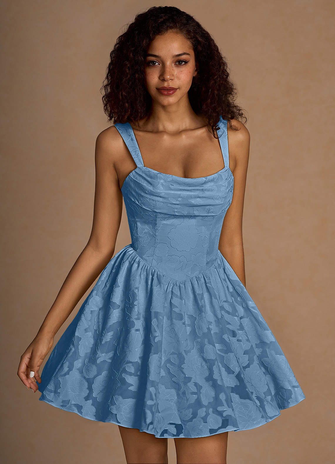 Ivy Steel Blue Mini Dress