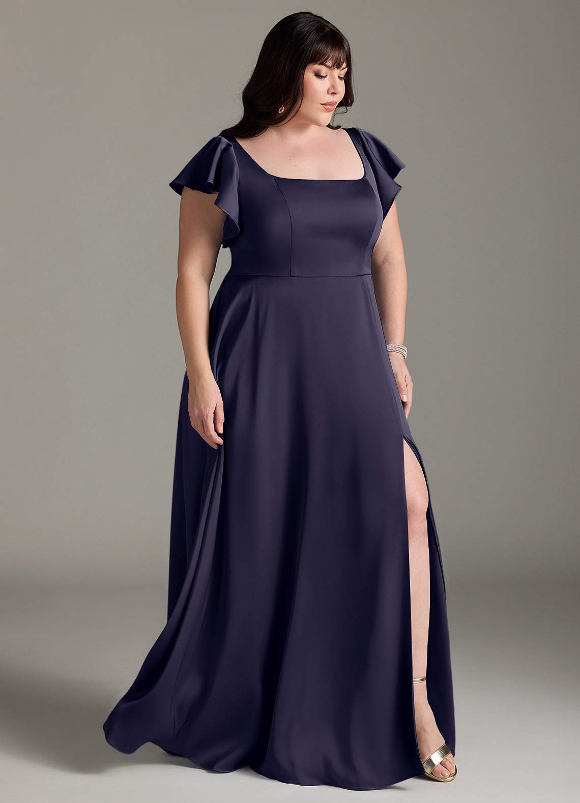 Azazie Bondi Bridesmaid Dresses Stormy A-Line Bow Stretch Satin Dress image14