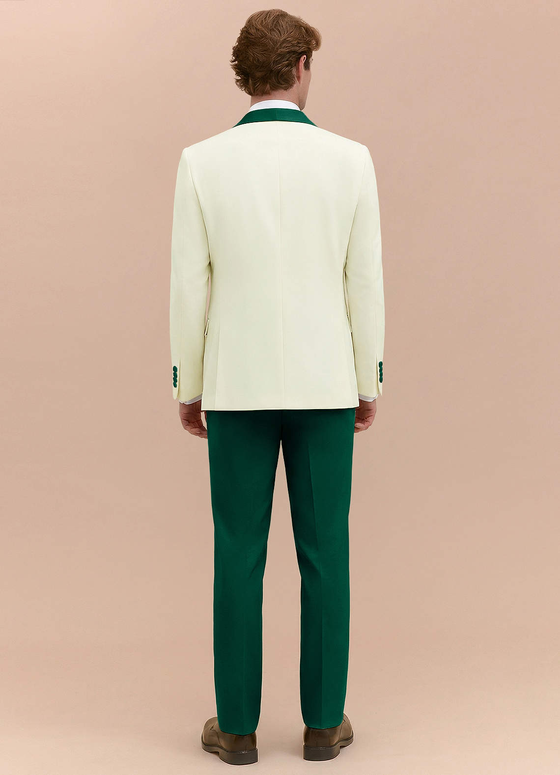 front Adrian Emerald Shawl Lapel Structured Stretch Tuxedo Jacket