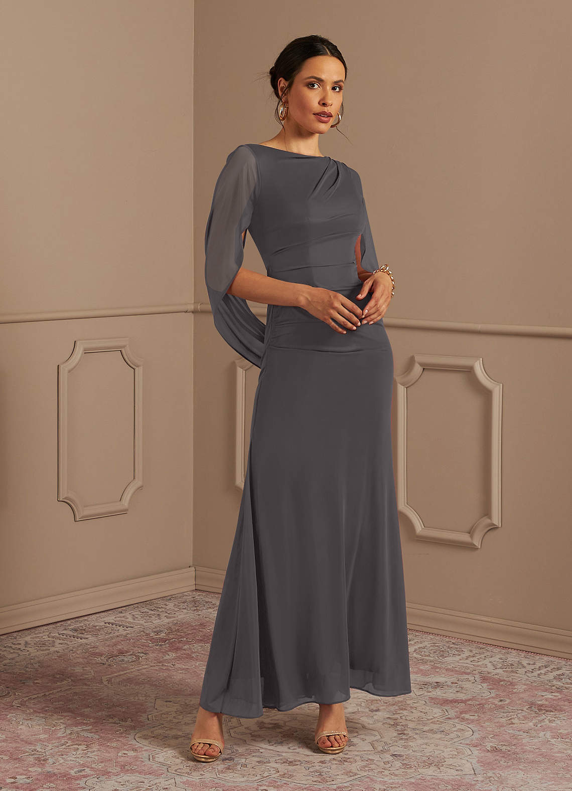 Steel Grey Azazie Belladonna Mother Of The Bride Dress Mother Of The