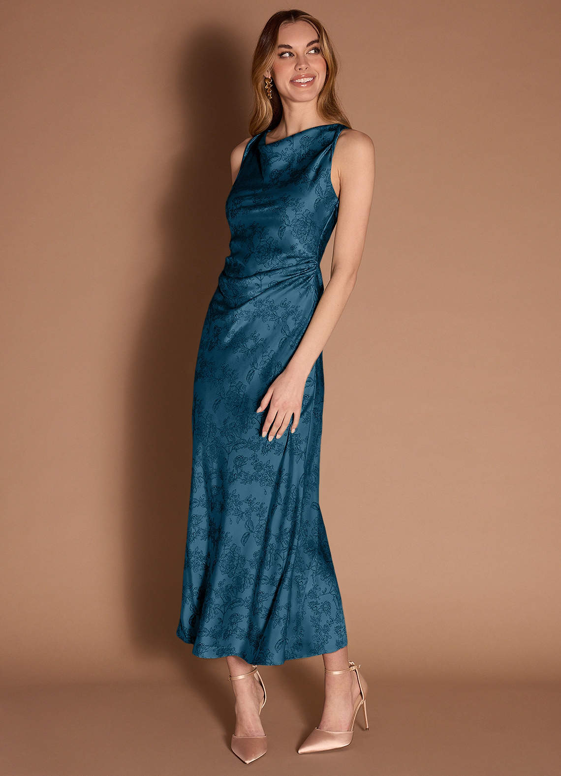 Gelina Navy Black Maxi Dress image1