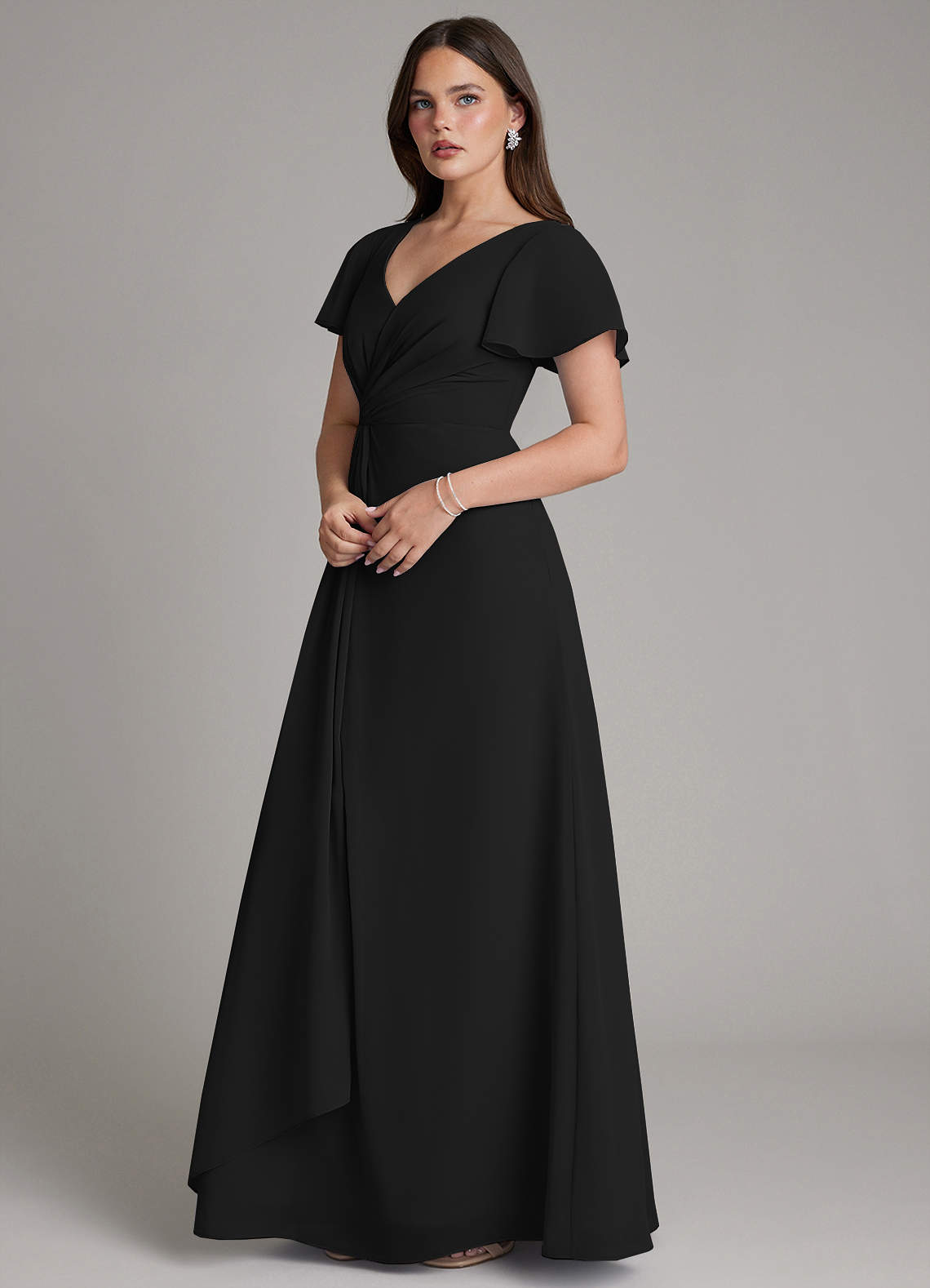 Azazie Kaya Black Chiffon Bridesmaid Dresses | Azazie