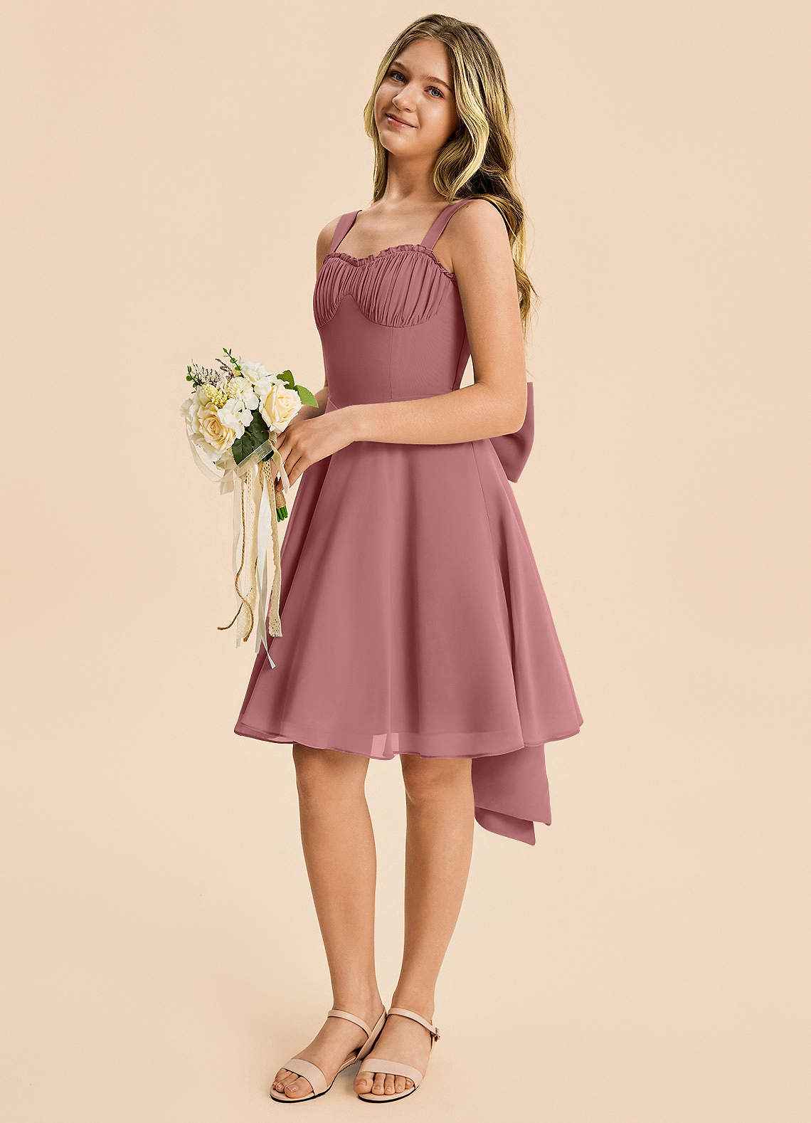 desert rose junior bridesmaid dresses Kennedy Blue Lonnie Junior Bridesmaid Dress Desert Rose