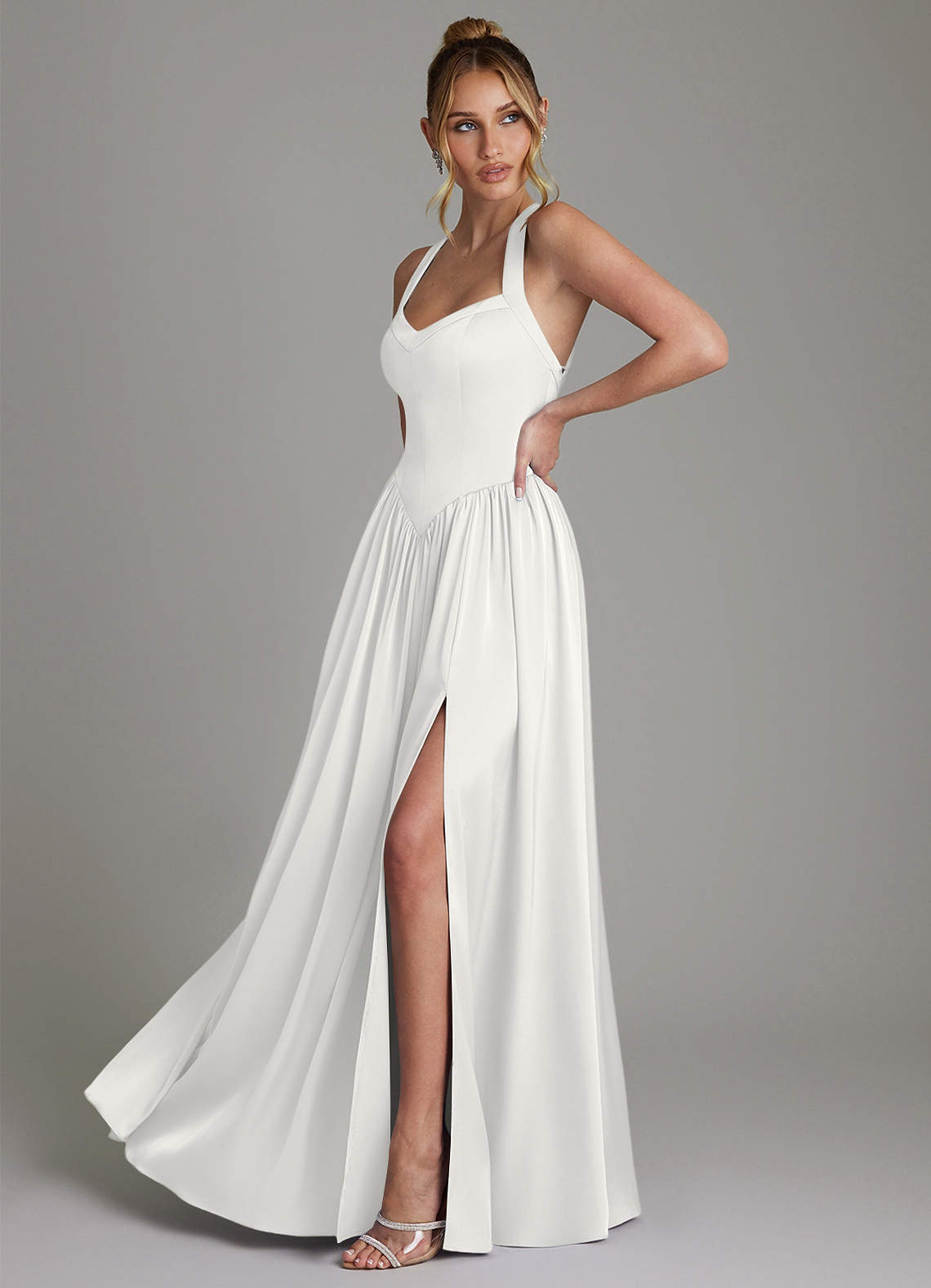 white fox bridesmaid dresses Azazie Francis Stretch Satin Size:0-1 Year (80cm) Search: gown Women's Jenny Packham Dresses Elegant bridesmaid The soft chiffon is