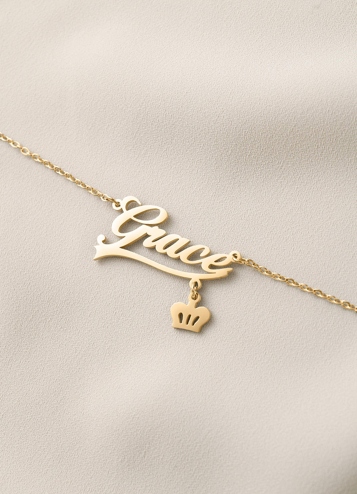 front Custom Name Necklace with Heart