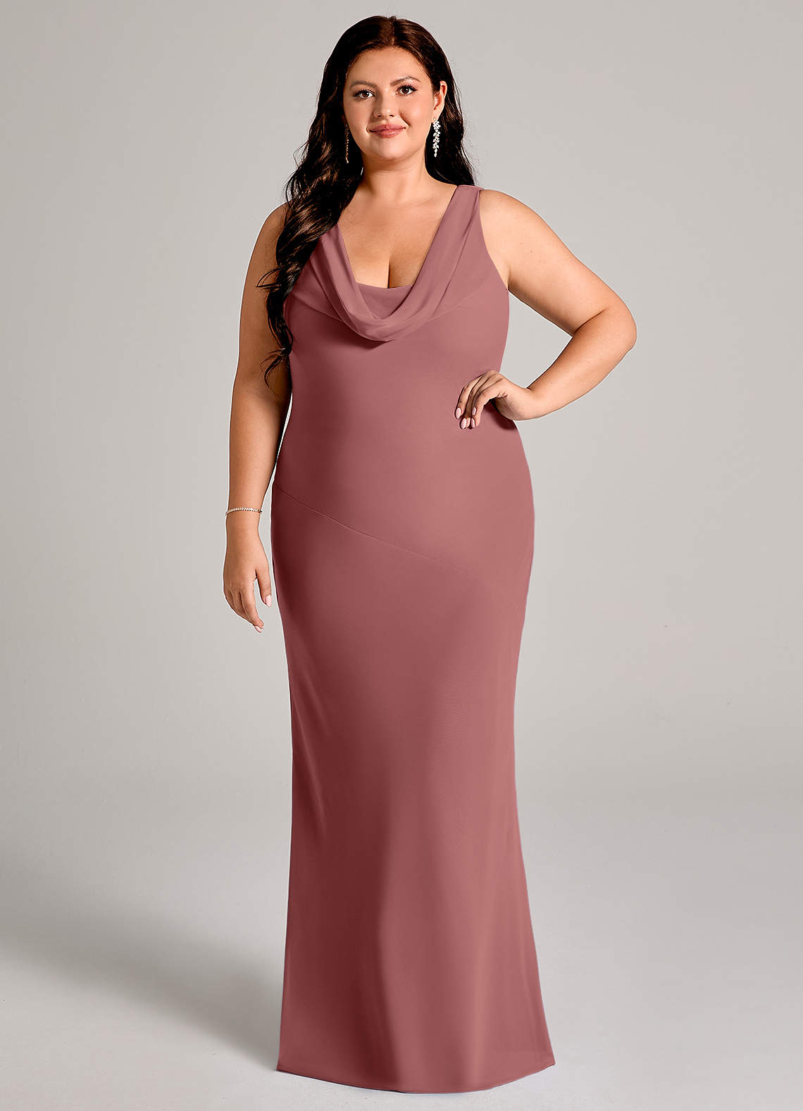 Azazie Rylina Bridesmaid Dresses Amethyst Mermaid Pleated Chiffon Dress image1