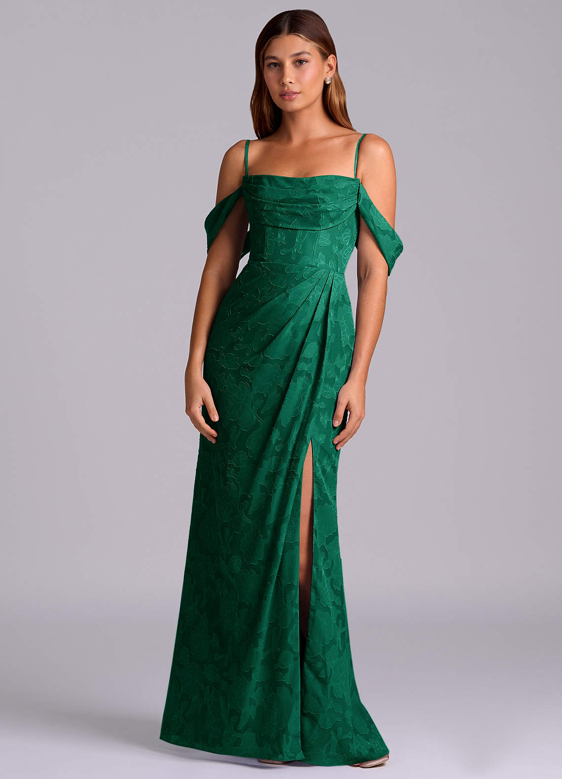 slim fit dress slacks Baltic Born Womens Agnes Satin Maxi Dress | Dark Green Floral