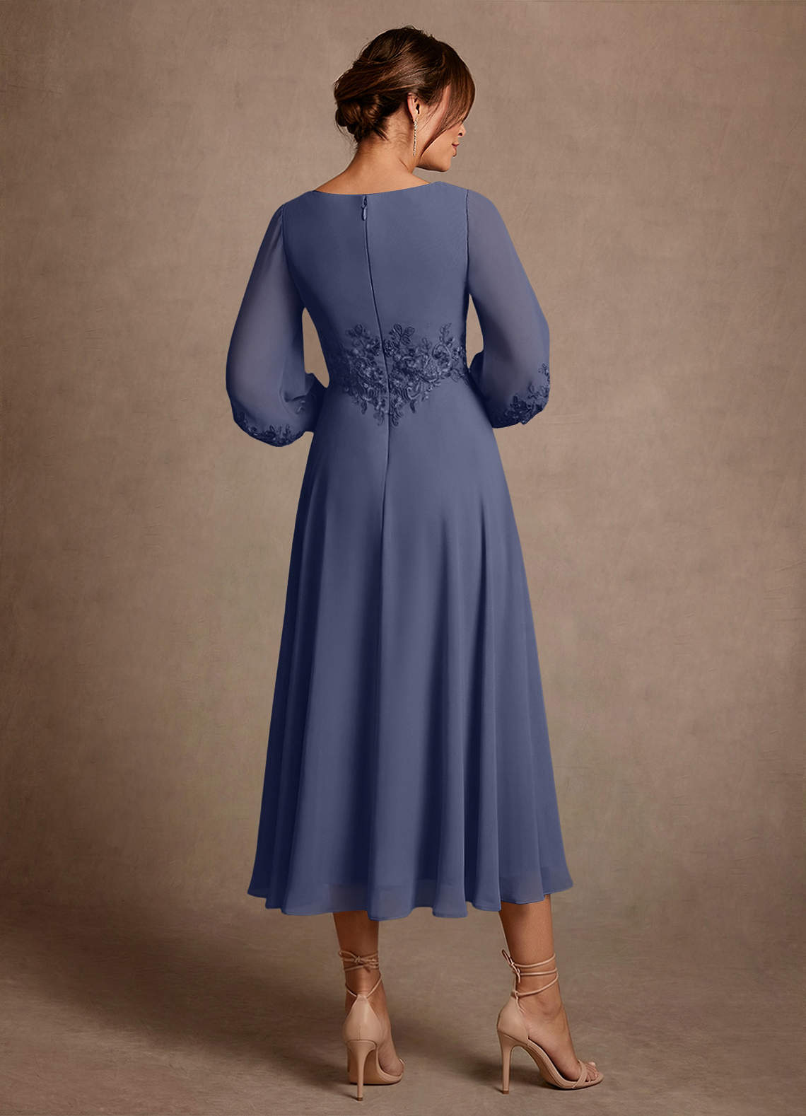 Azazie Ana Vestidos para mãe da noiva Vestido Tormentoso de Chiffon de Linha A com Renda image2