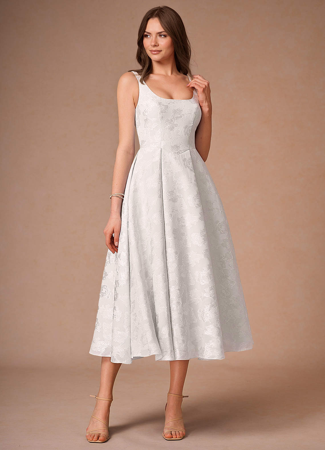 Briac Cream A-line Midi Dress image1