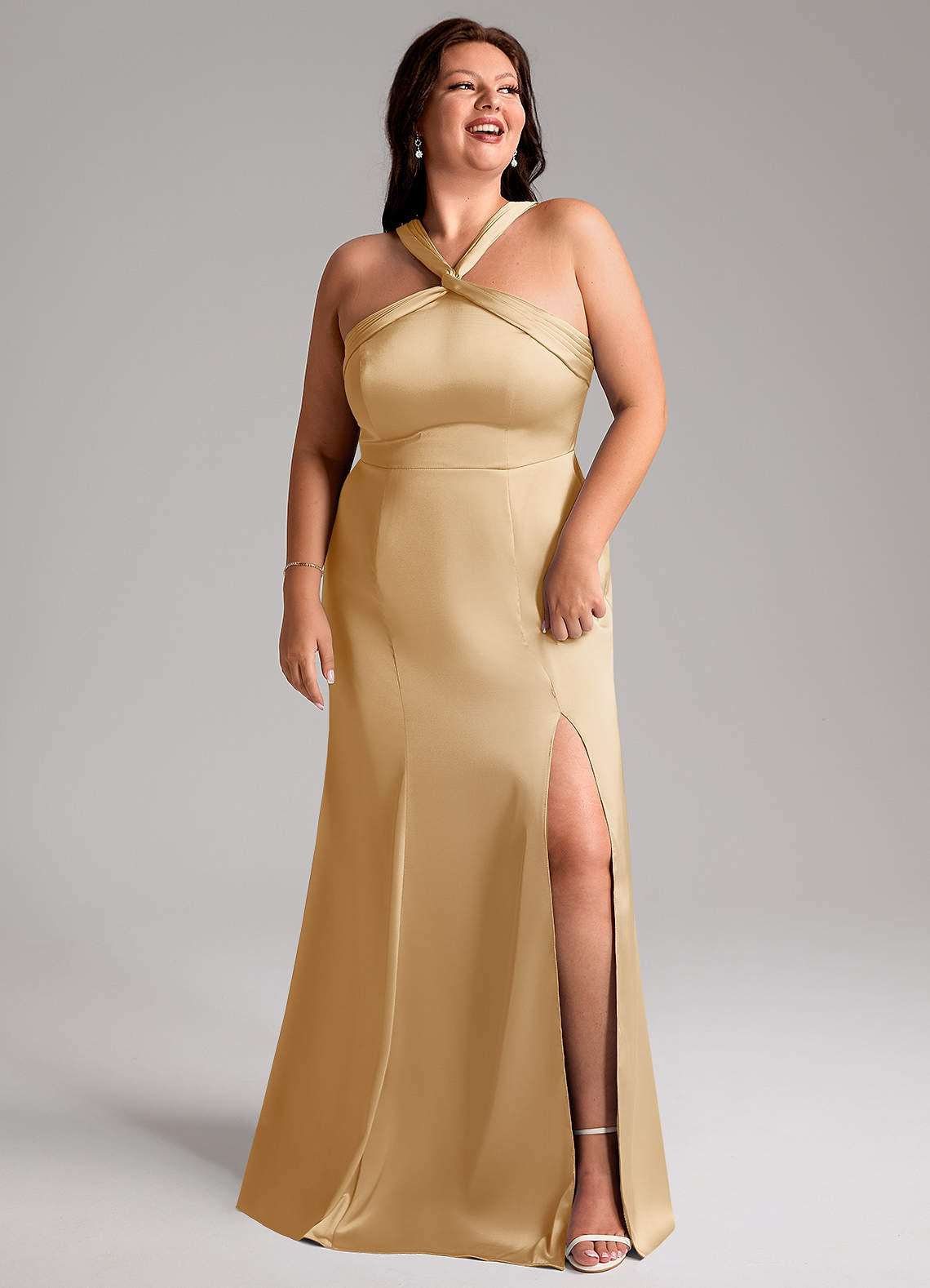 slim fit dress slacks Elegant Mermaid Plus Size Black and Gold Evening Dress with V-Neck Black and Gold / 2XL