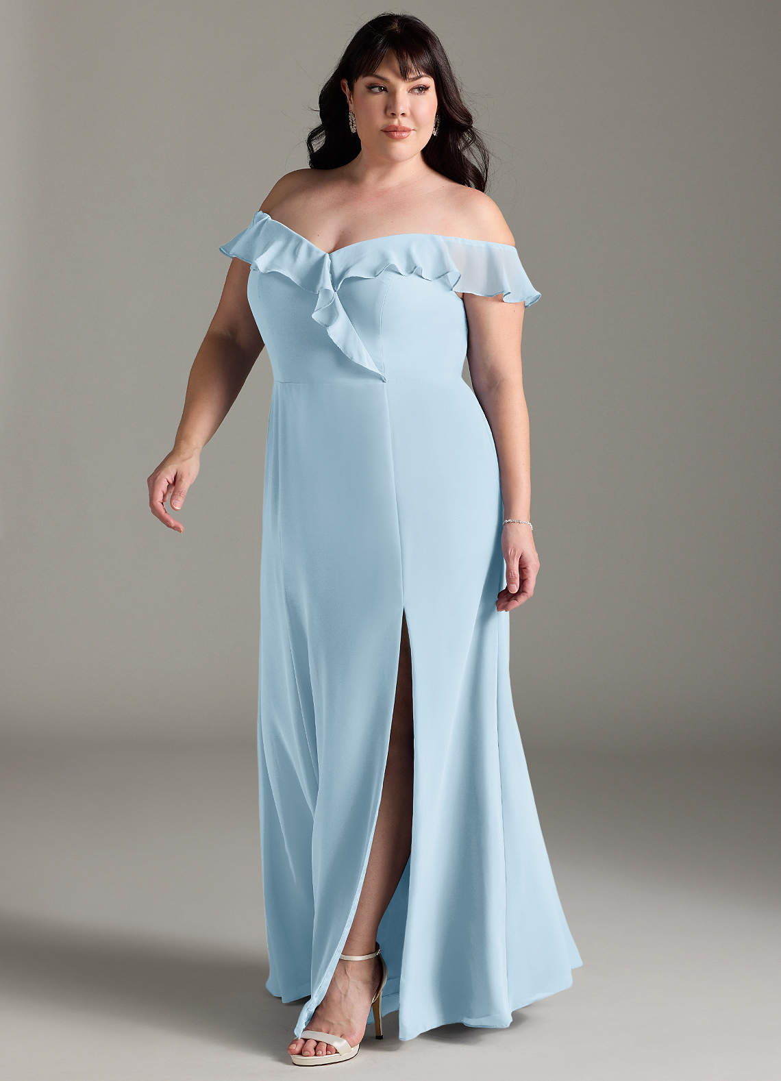 Azazie Sophie Ready to Ship Sky Blue Chiffon Bridesmaid Dresses | Azazie
