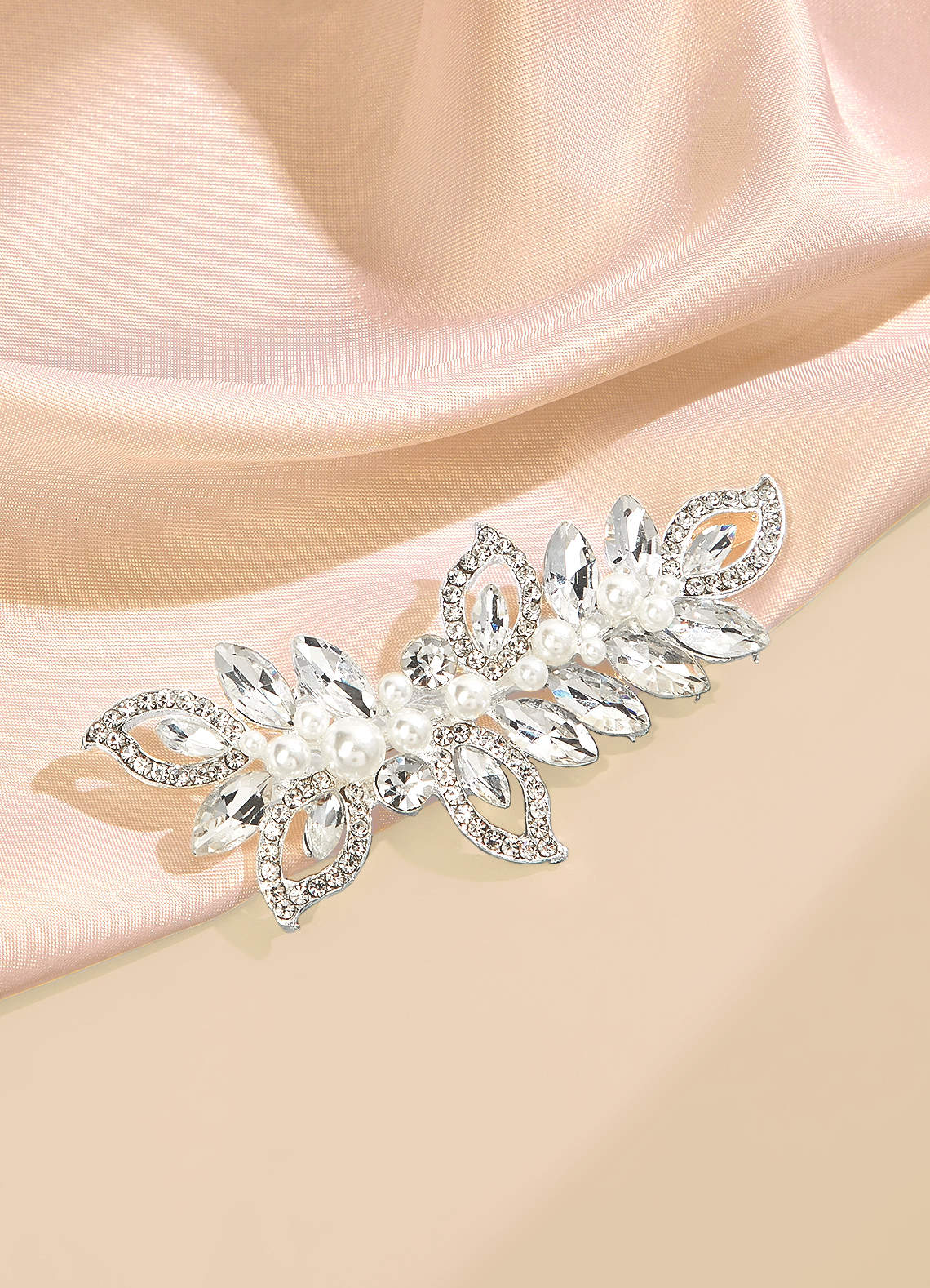 front Alloy Flower Bridal Hair Clip