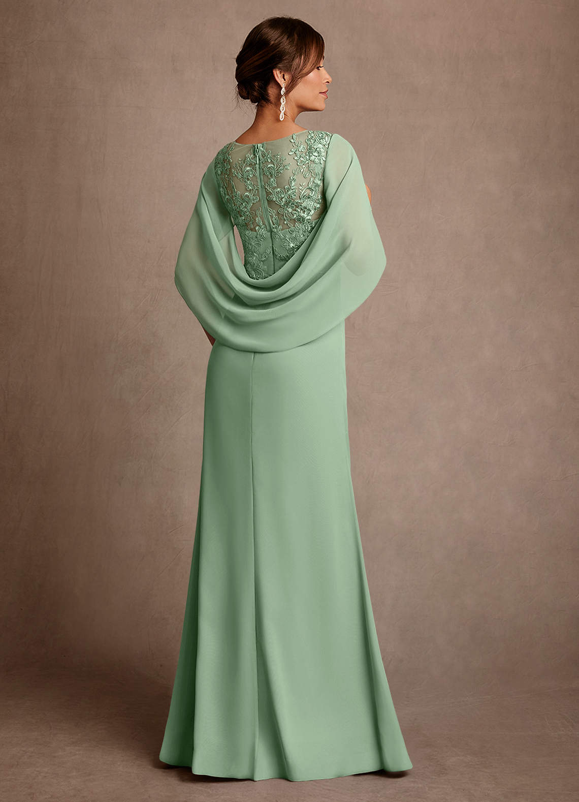 Azazie Santa Clara Mother of the Bride Dresses Matcha A-Line Lace Dress image1