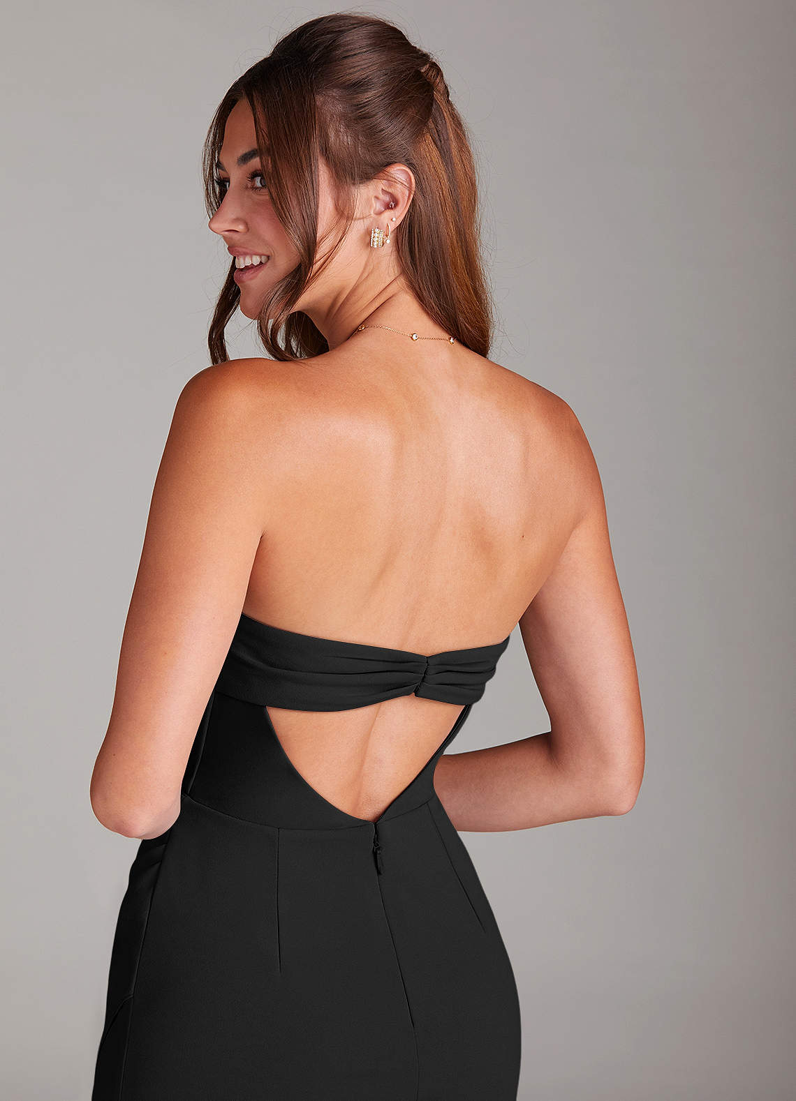 Azazie Leonis Ready to Ship Black Stretch Crepe Bridesmaid Dresses