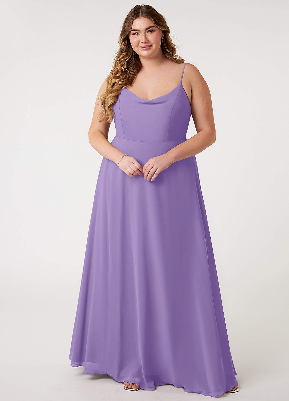 Azazie Daenerys Bridesmaid Dresses Tahiti A-Line Cowl Chiffon Dress image1