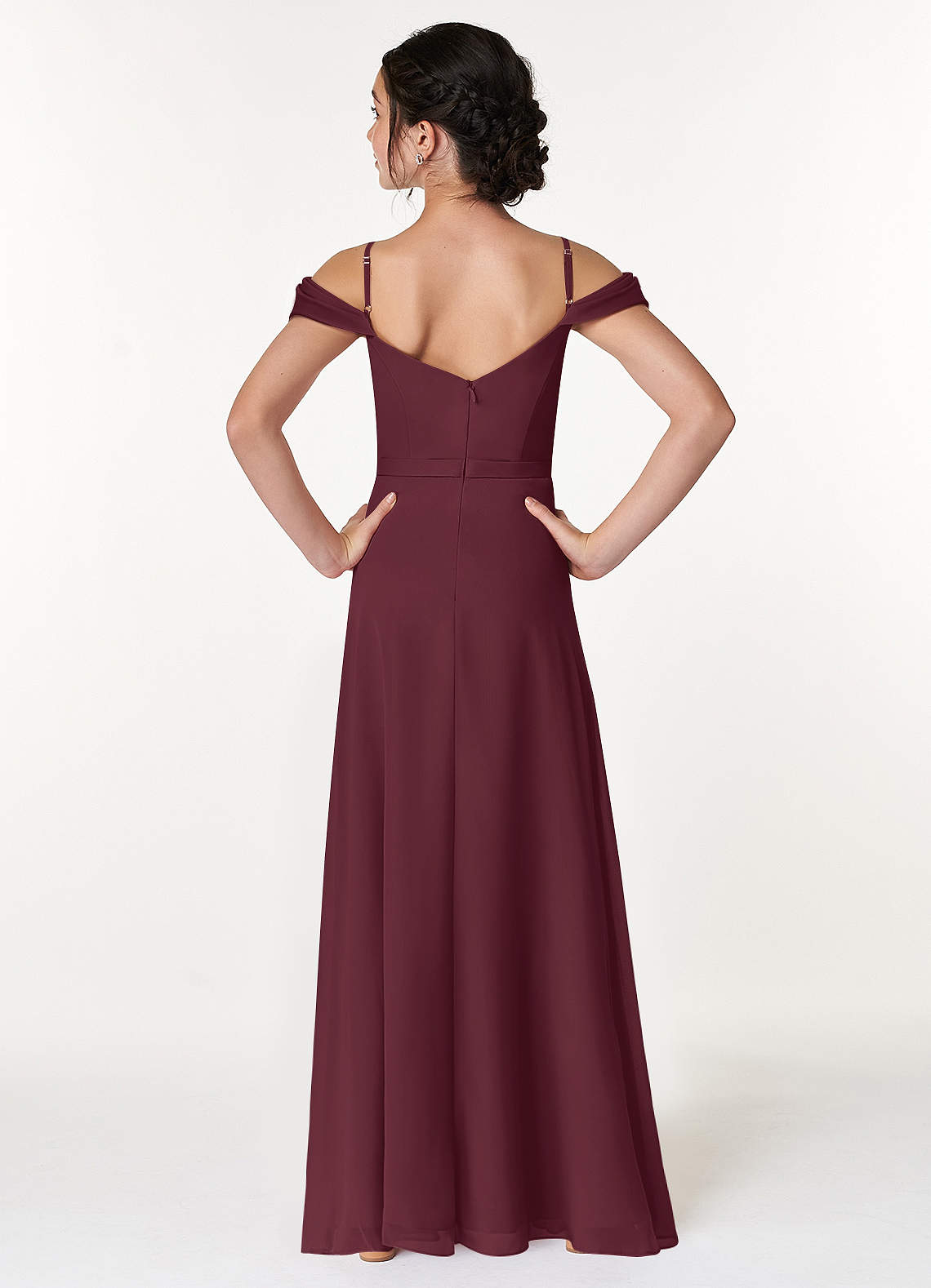 Azazie Alivia Junior Bridesmaid Dress in Cabernet | Azazie