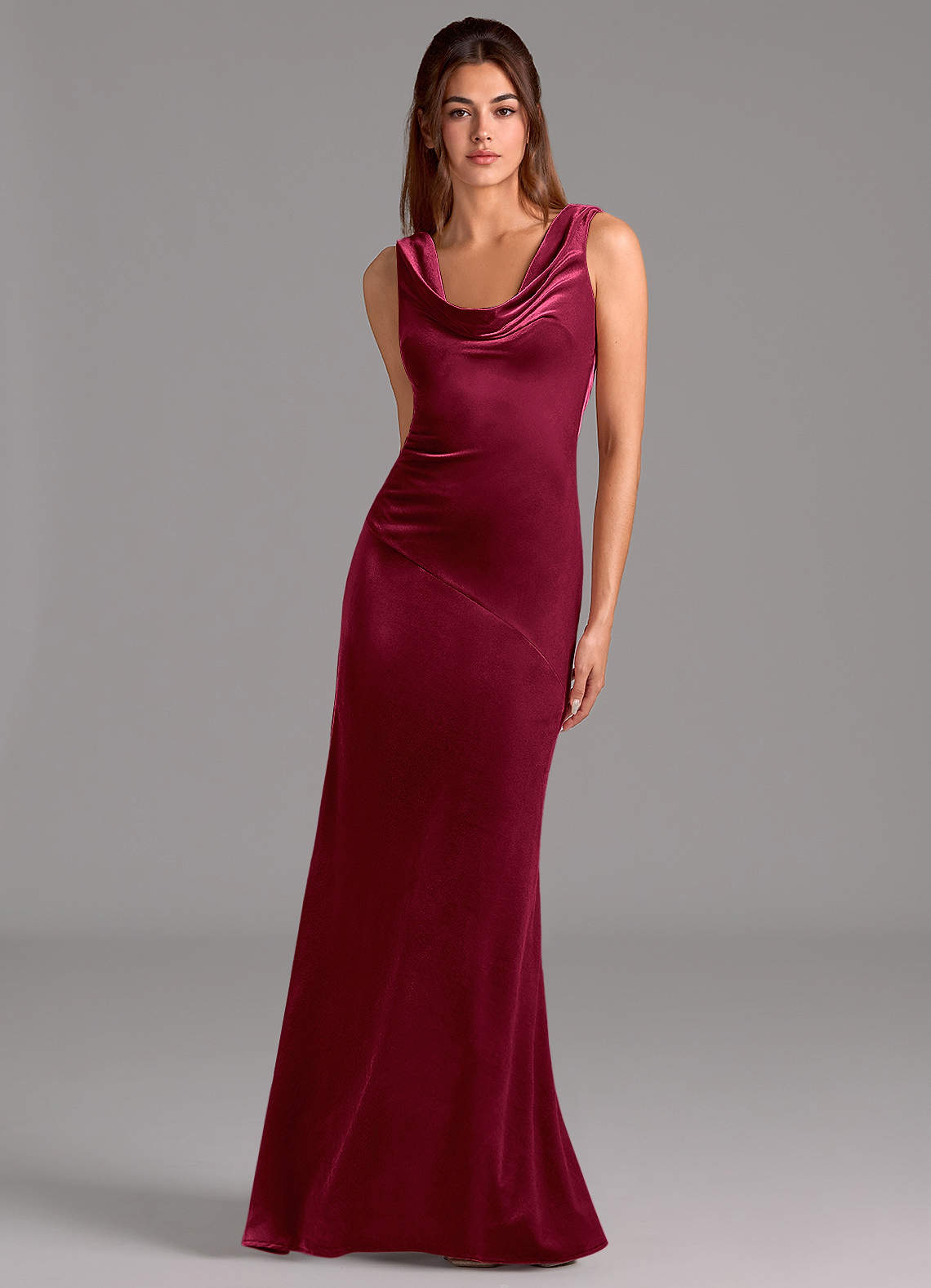 Azazie Rylina Ready to Ship Burgundy Velvet Bridesmaid Dresses | Azazie