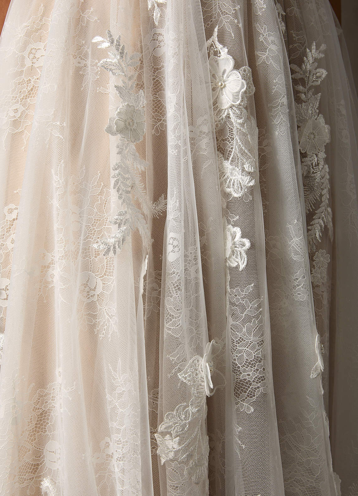 Azazie Monda Brudekjoler En streg Blonder Tulle Kapel tog Kjole image8