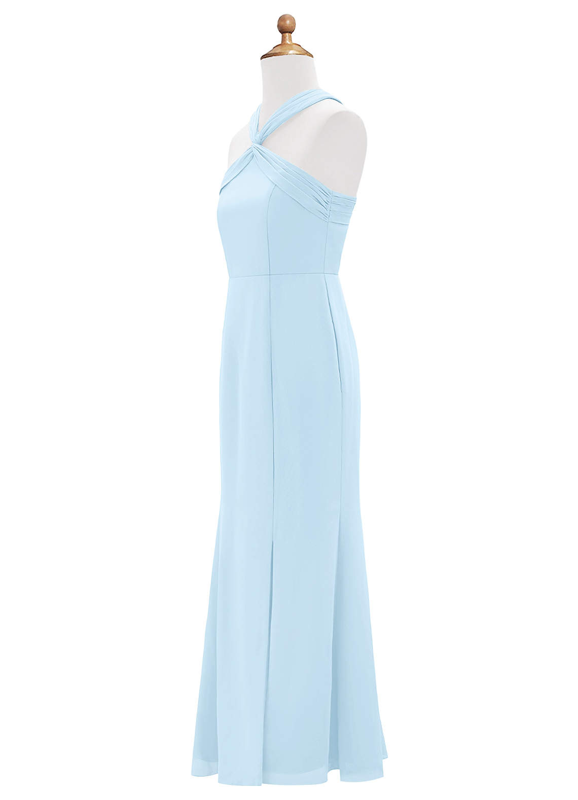 Azazie Rue Junior Sky Blue Mermaid Side Slit Chiffon Dress image7