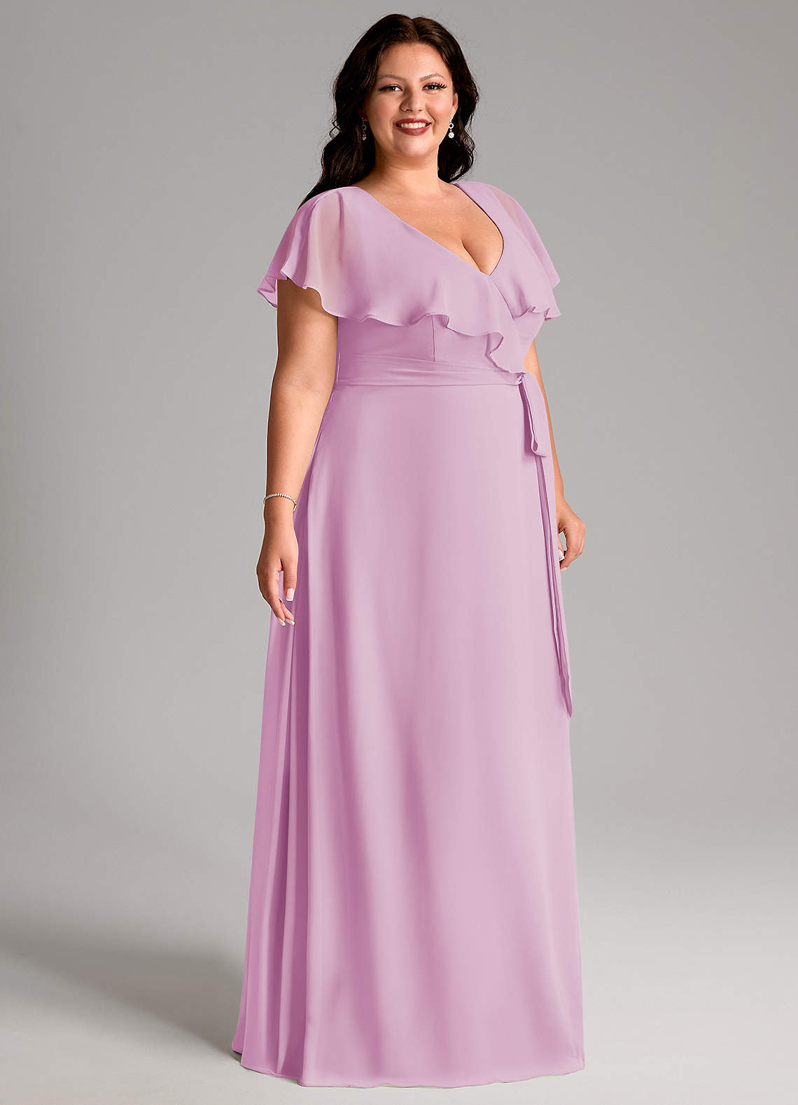 Azazie Lainey Candy Pink Chiffon Bridesmaid Dresses | Azazie