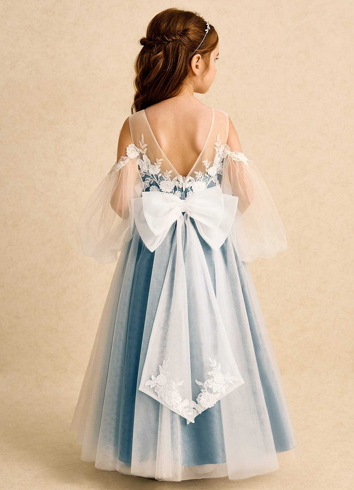 Azazie Zimi Flower Girl Dresses Bermuda Ball-Gown Sweetheart Neckline Tulle Dress image1