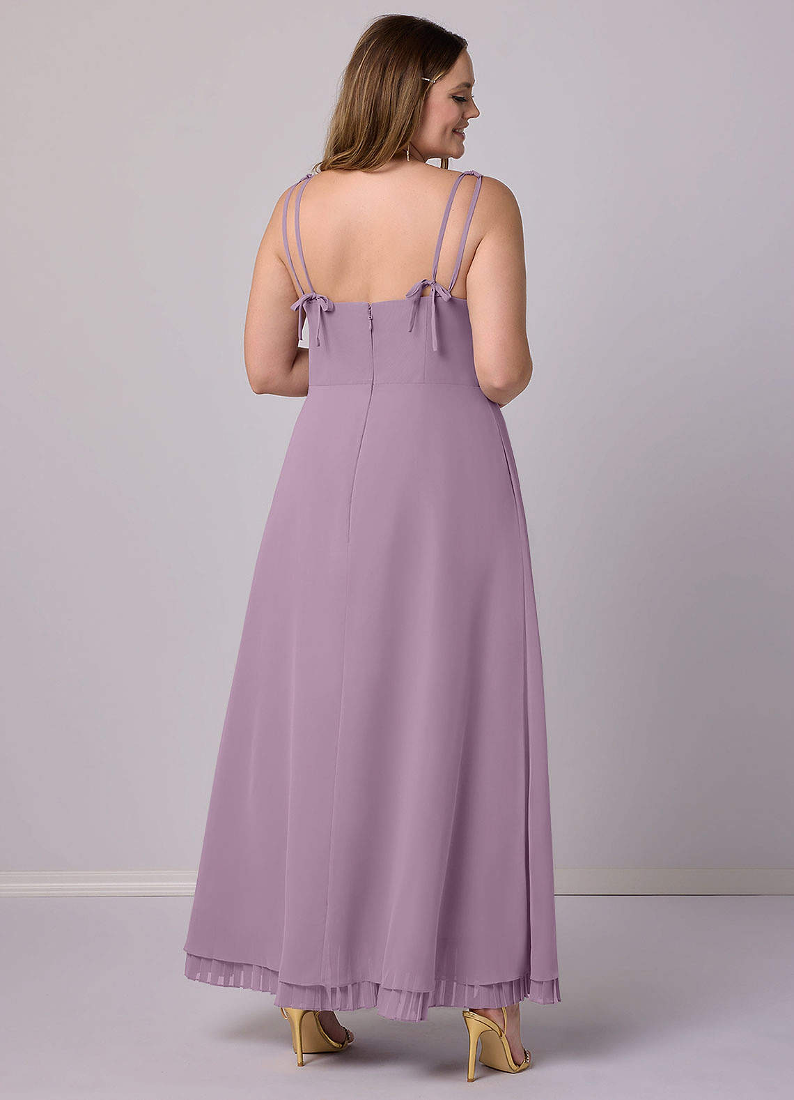 Barbie ♥ Azazie Bridesmaid Dresses Wisteria A-Line Pleated Chiffon Dress image10