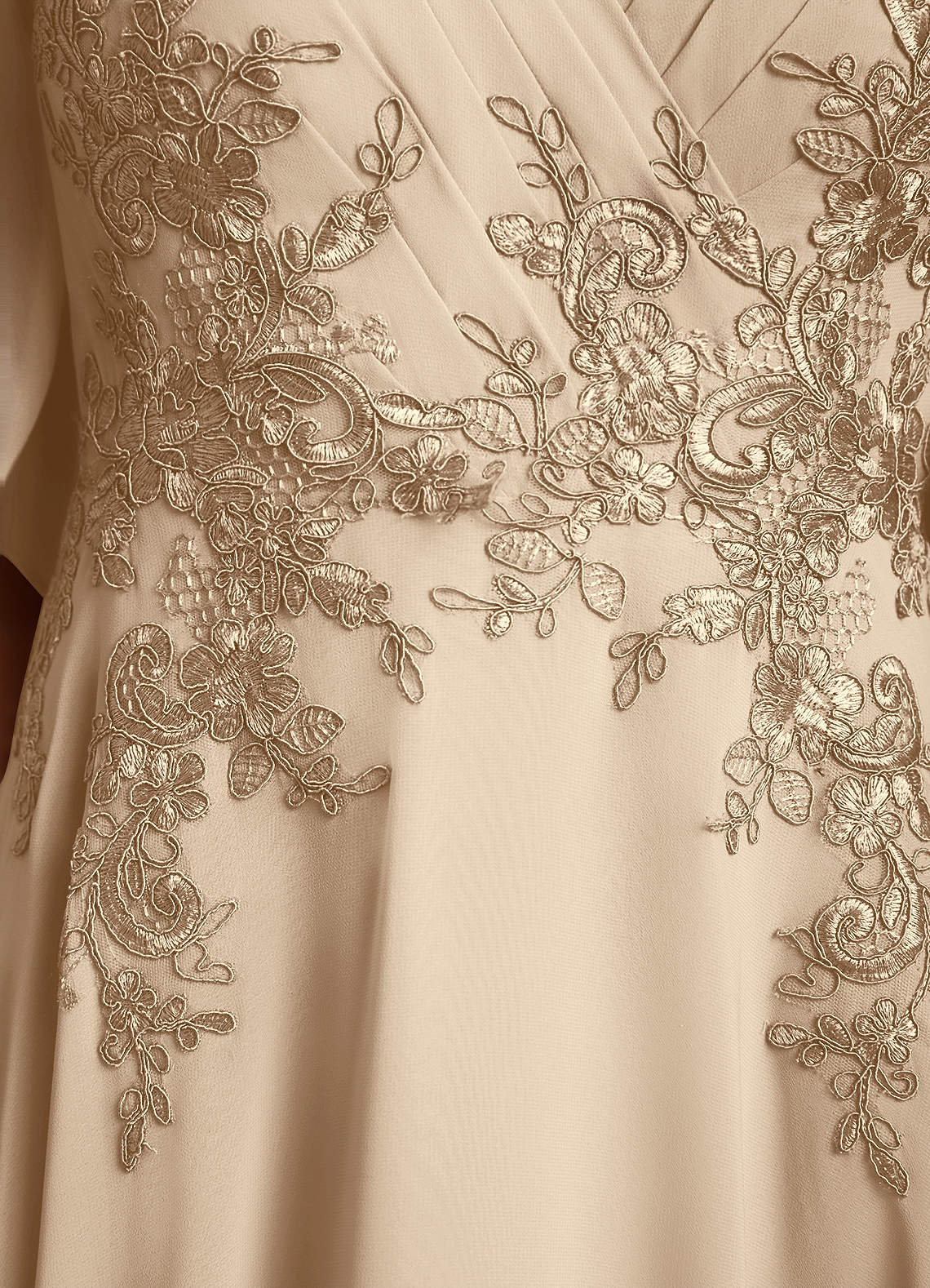 Azazie Tilda Mère de la mariée Robes Robe Trapèze en Mousseline de soie Dentelle Champagne image5