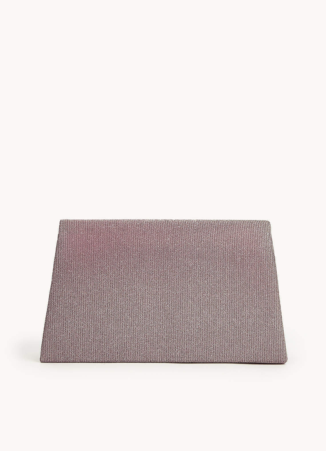front Shimmer and Metal Pleated Clutch