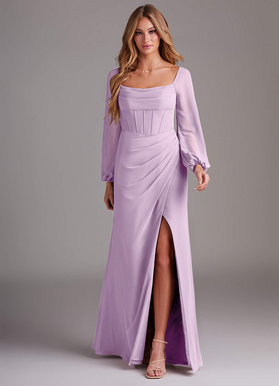 Azazie Charissa Frosted Lilac Chiffon Bridesmaid Dresses | Azazie Azazie Charissa Frosted Lilac Chiffon Bridesmaid Dresses | Azazie