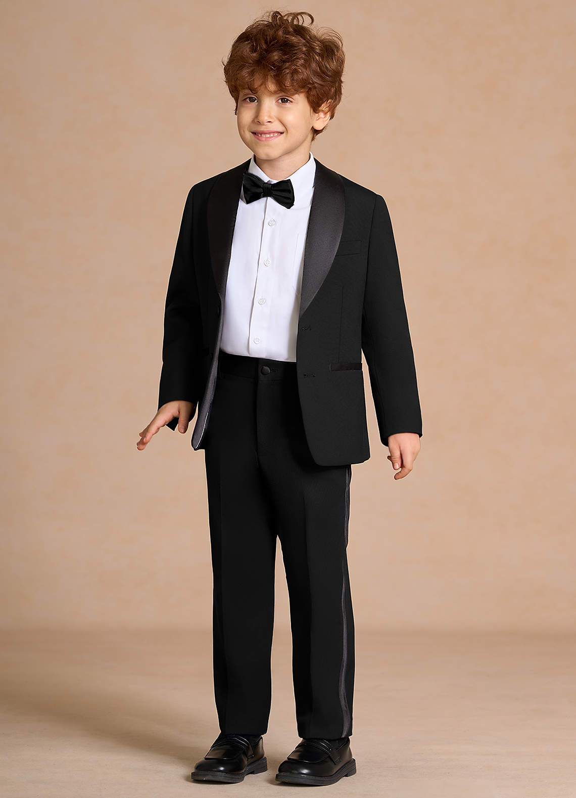 front Lucas Black Boys Shawl Lapel Tuxedos