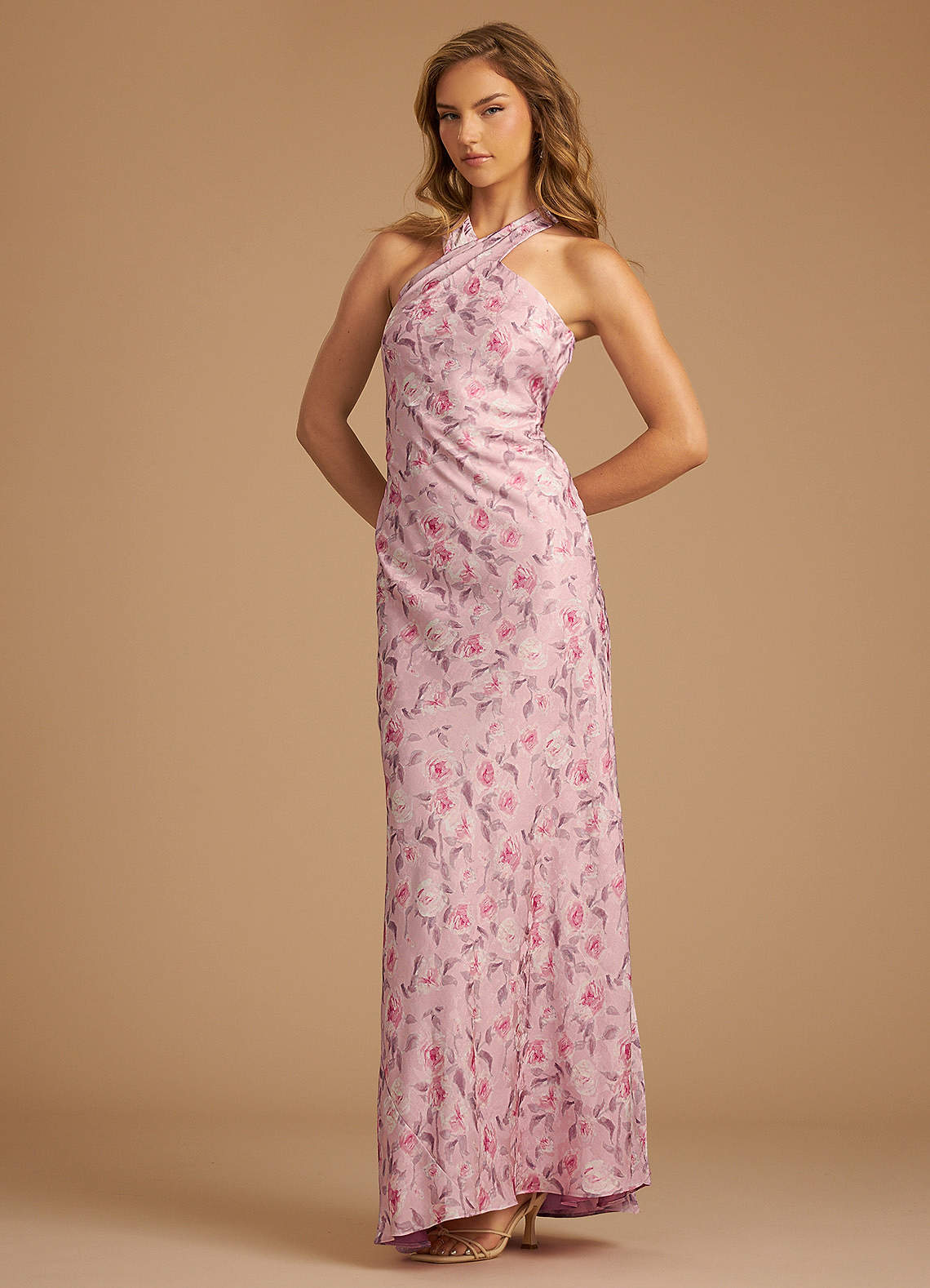 Azazie Doretta Vestidos de damas de honor Vestido de Roseta Floral De Ensueño de Floral De Ensueño de Corte Sirena con Plisado image1
