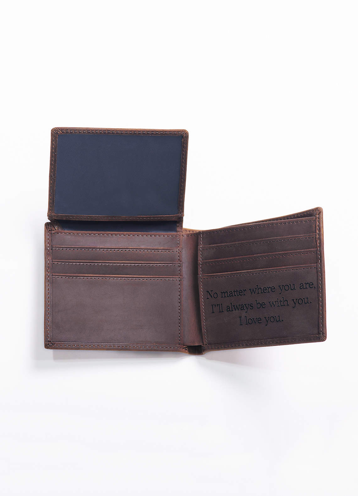 front Personalized Men's Leather Bifold Wallet