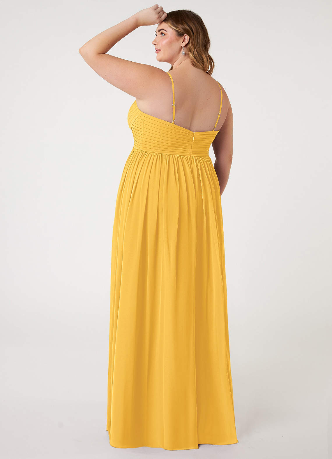 Azazie Alia Marigold Chiffon Bridesmaid Dresses | Azazie UK