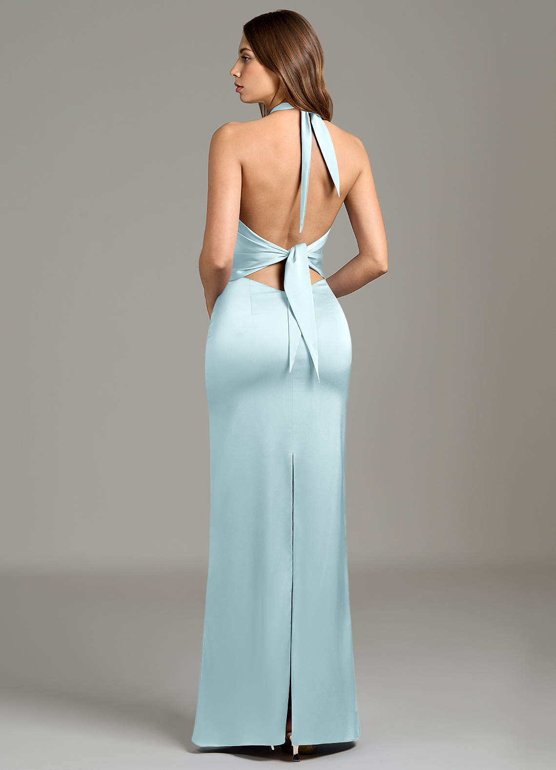 bridesmaid dresses with back out High Neck Halter Backless Maxi Dress