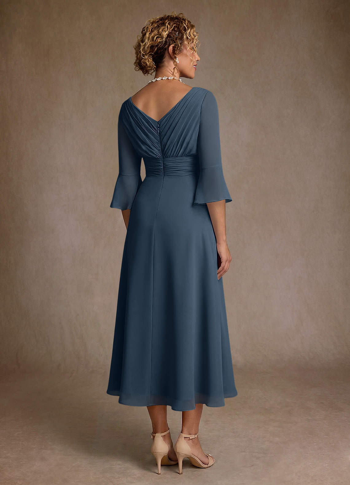 Azazie Aerynne Mother of the Bride Dresses Neptune A-Line Pleated Chiffon Dress image1