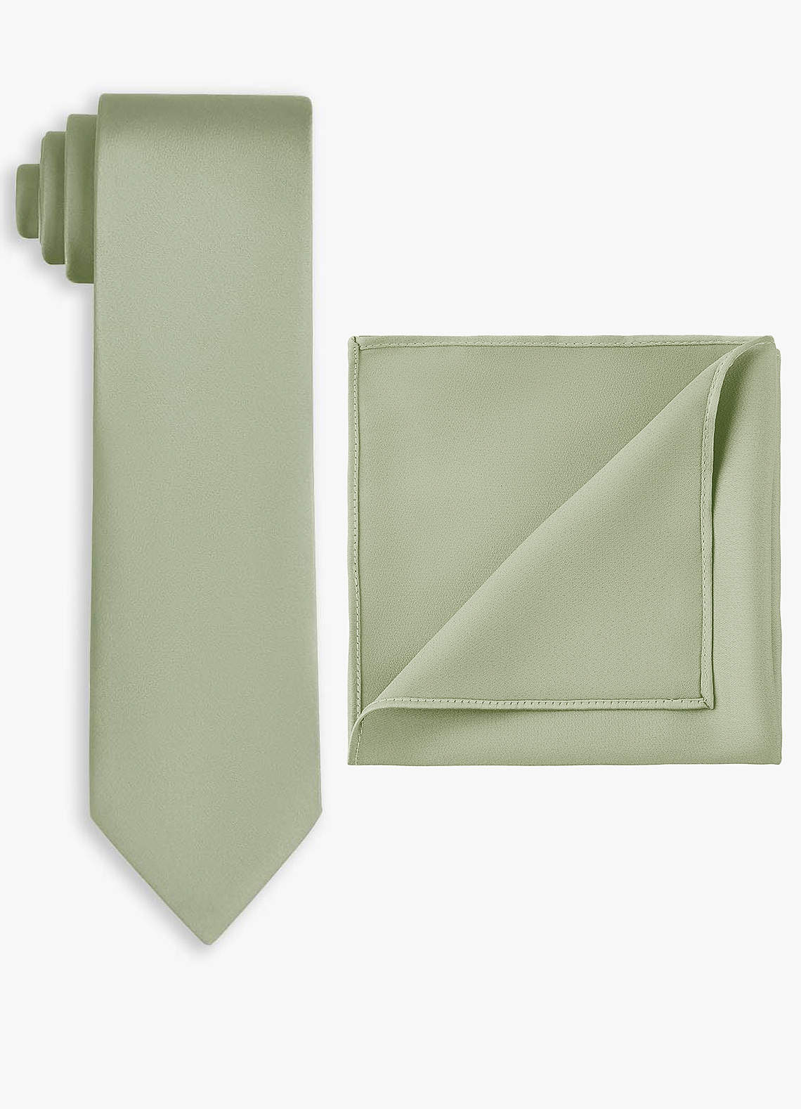 front Stretch Satin Wide Tie and Pocket Square Set