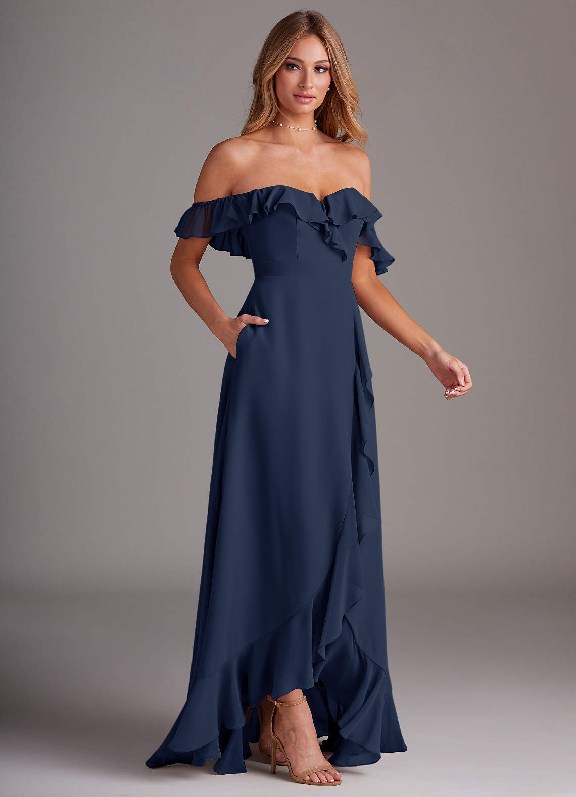 navy blue convertible bridesmaid dress Navy Bridesmaid Dress Chiffon Size XS