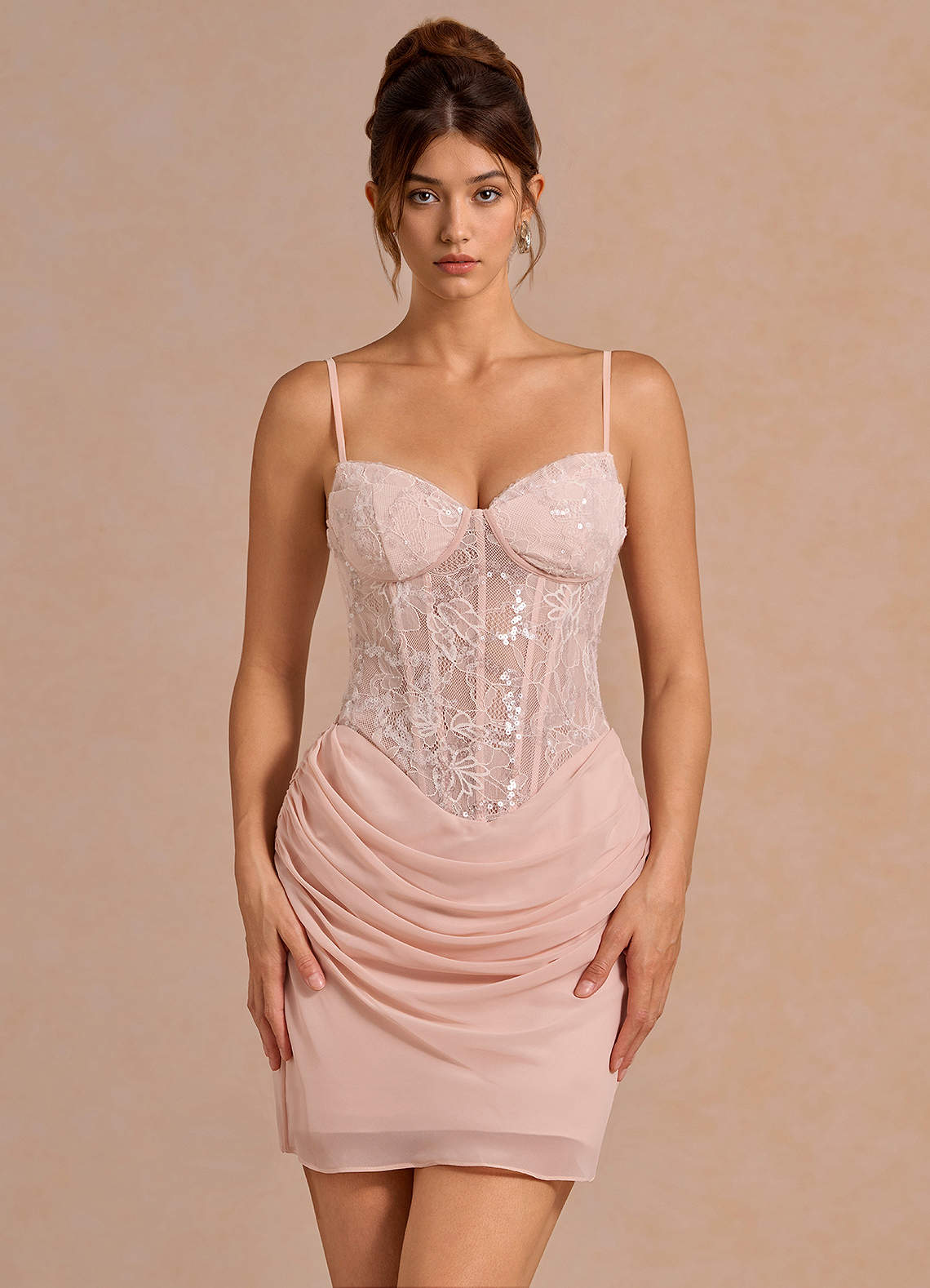 blush sequin mini dress Liria Vanilla Blush Sequin Mini Dress Vanilla Blush / 6