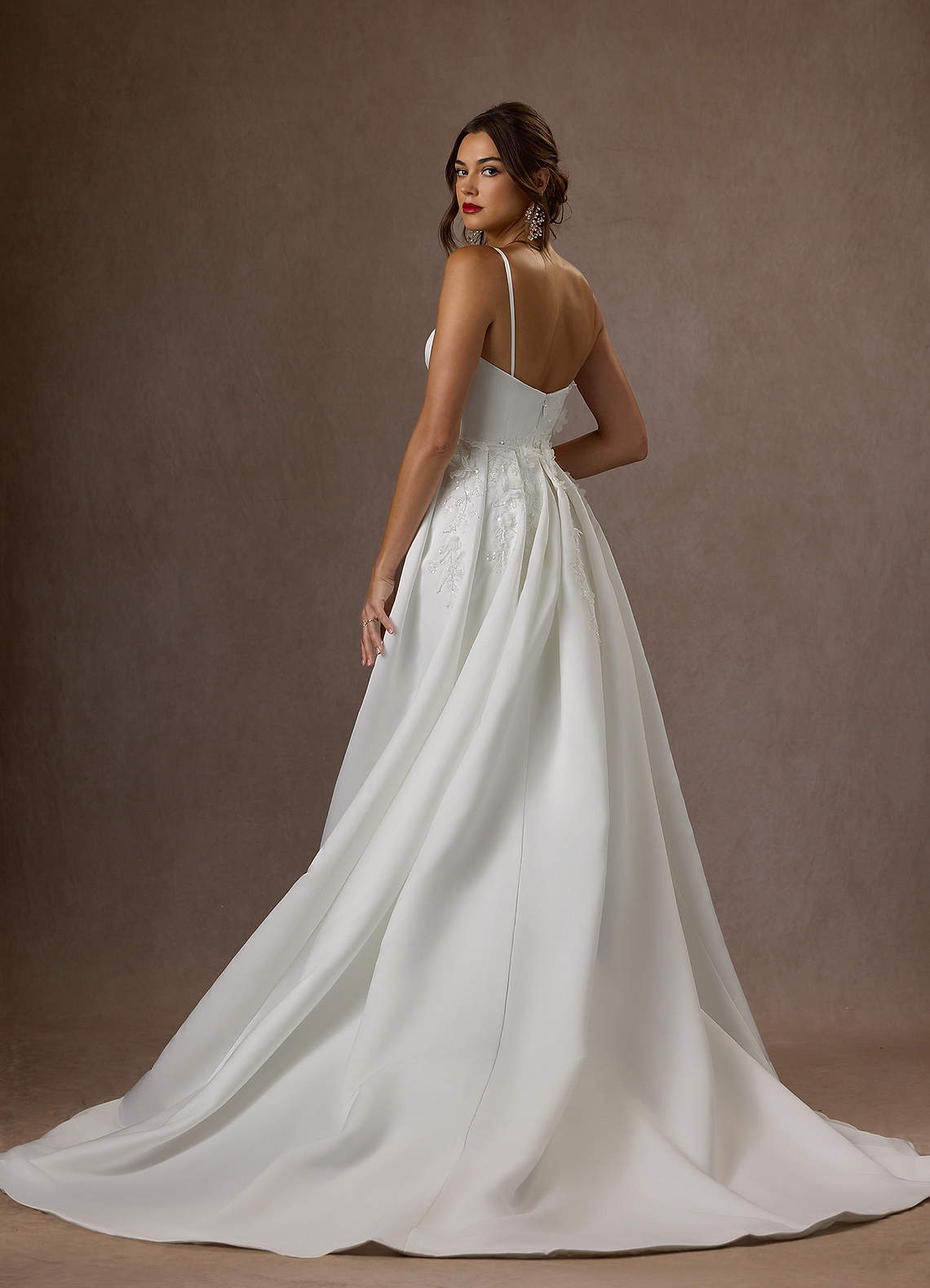 Azazie Sersi Wedding Dresses Diamond White Mermaid Strapless Matte Satin Dress image5