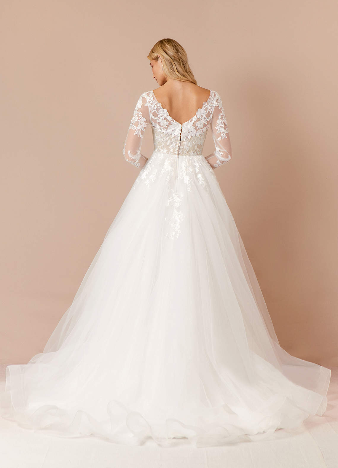 Azazie Freya Wedding Dresses A-Line Sequins Tulle Chapel Train Dress image1