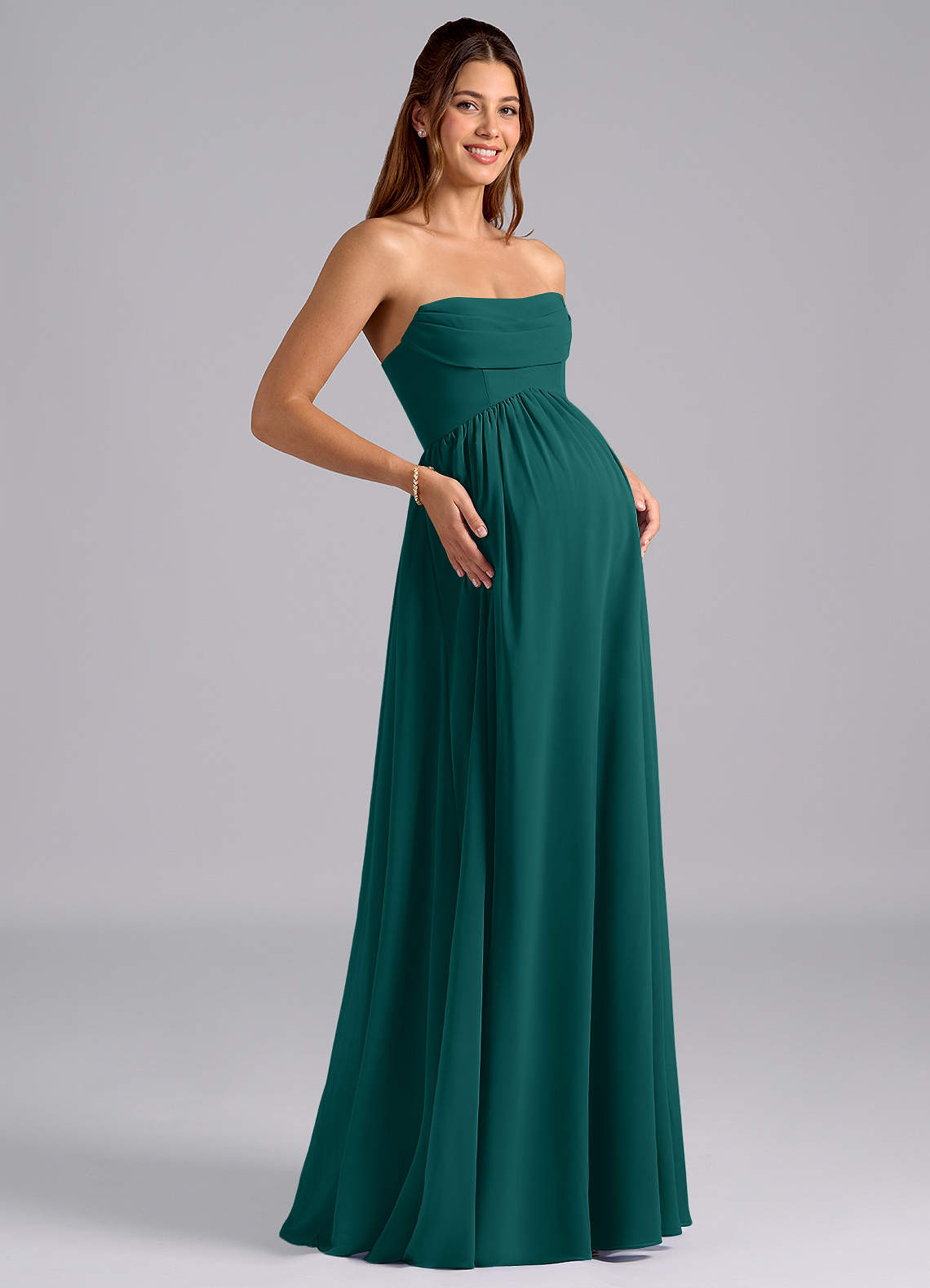 maternity chiffon dress Cream Floral Chiffon Embroidered Ruffle Trim Maternity Maxi Dress PinkBlush