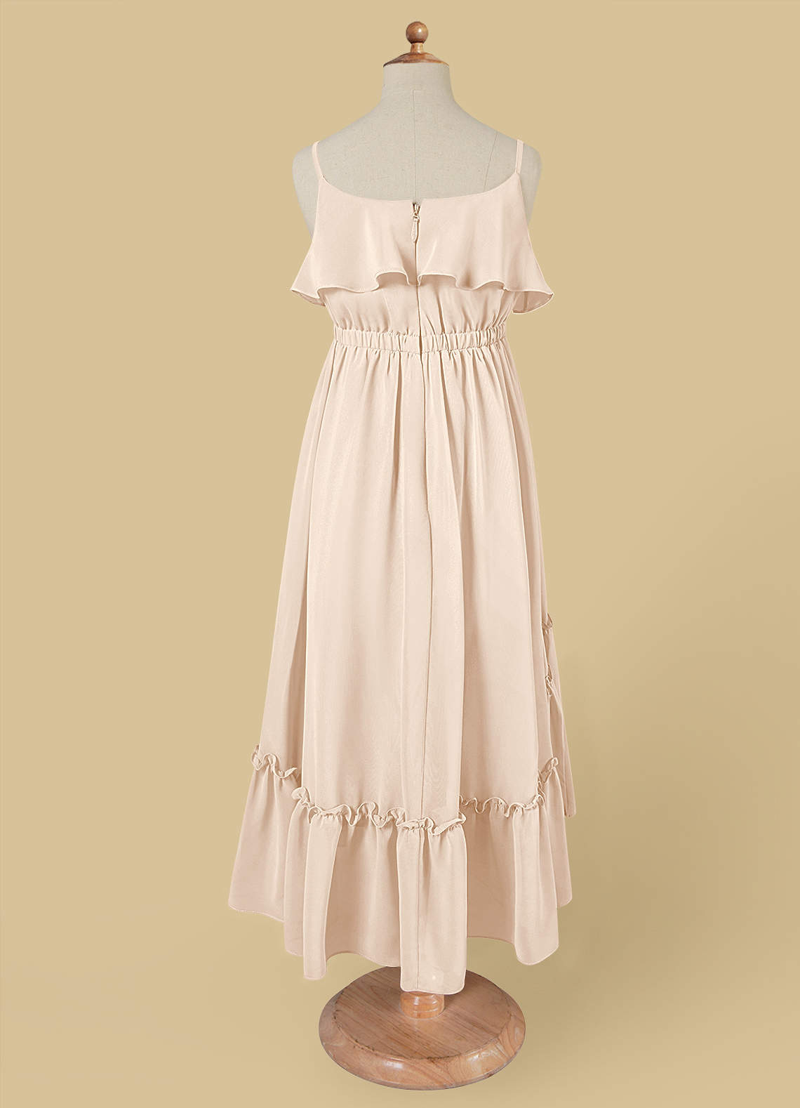 A-Line Ruched Chiffon Asymmetrical Dress Sage