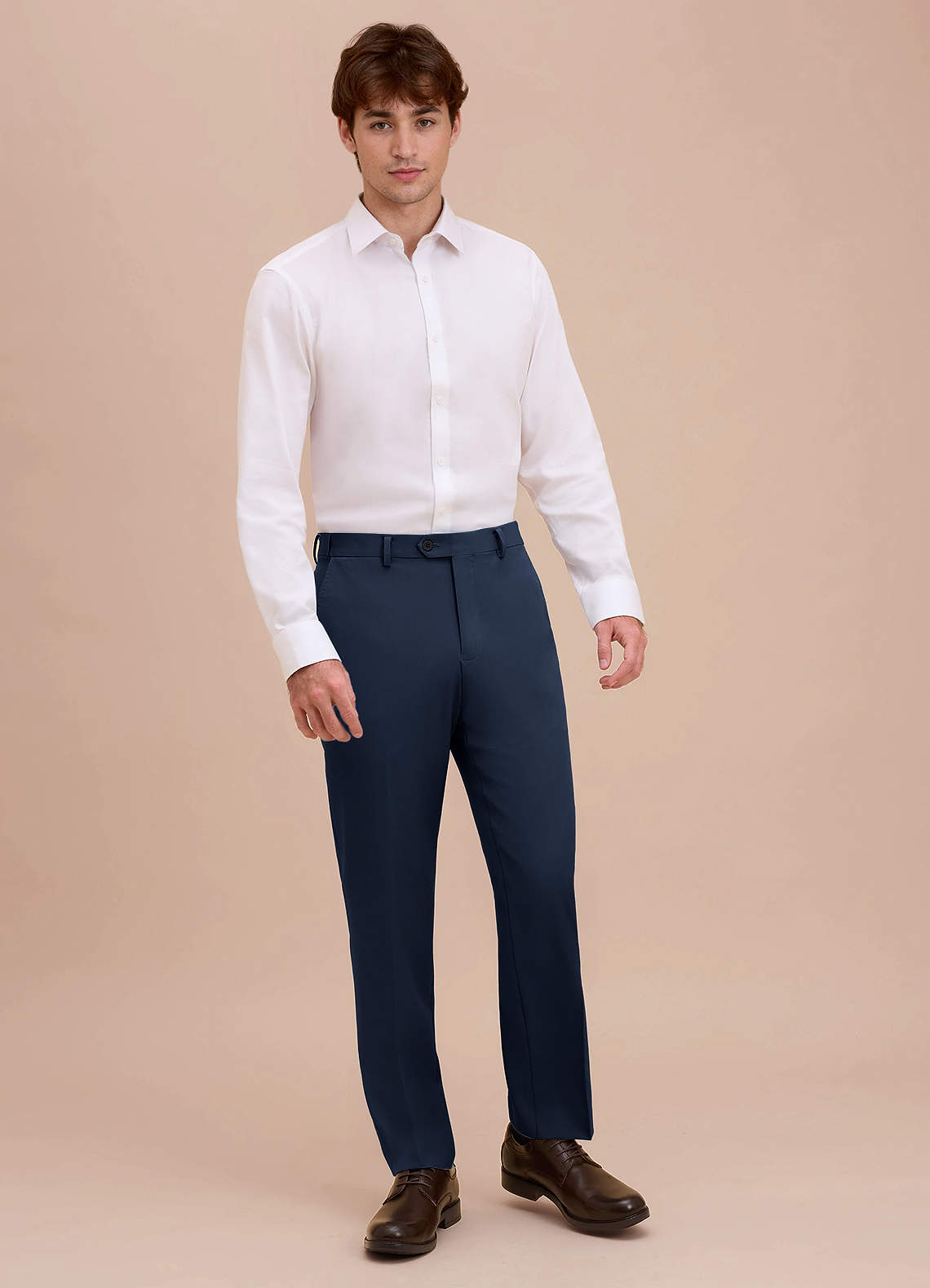 front Ethan Dark Navy Refined Weave Dress Pants