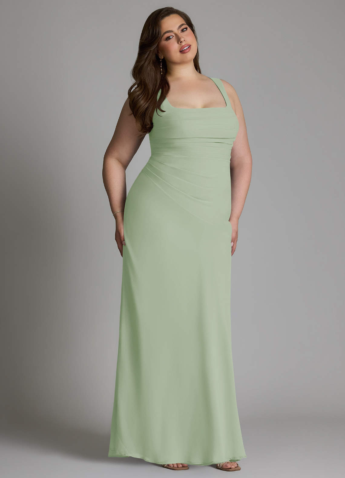 Azazie Agustina Bridesmaid Dresses Dusty Sage Mermaid Corset Chiffon Dress image13