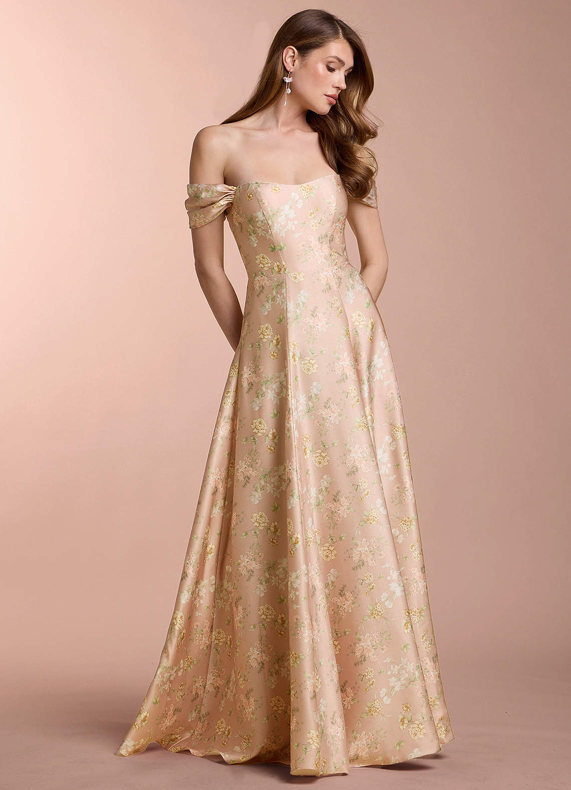 Ania Blush Garden Print Gown image1
