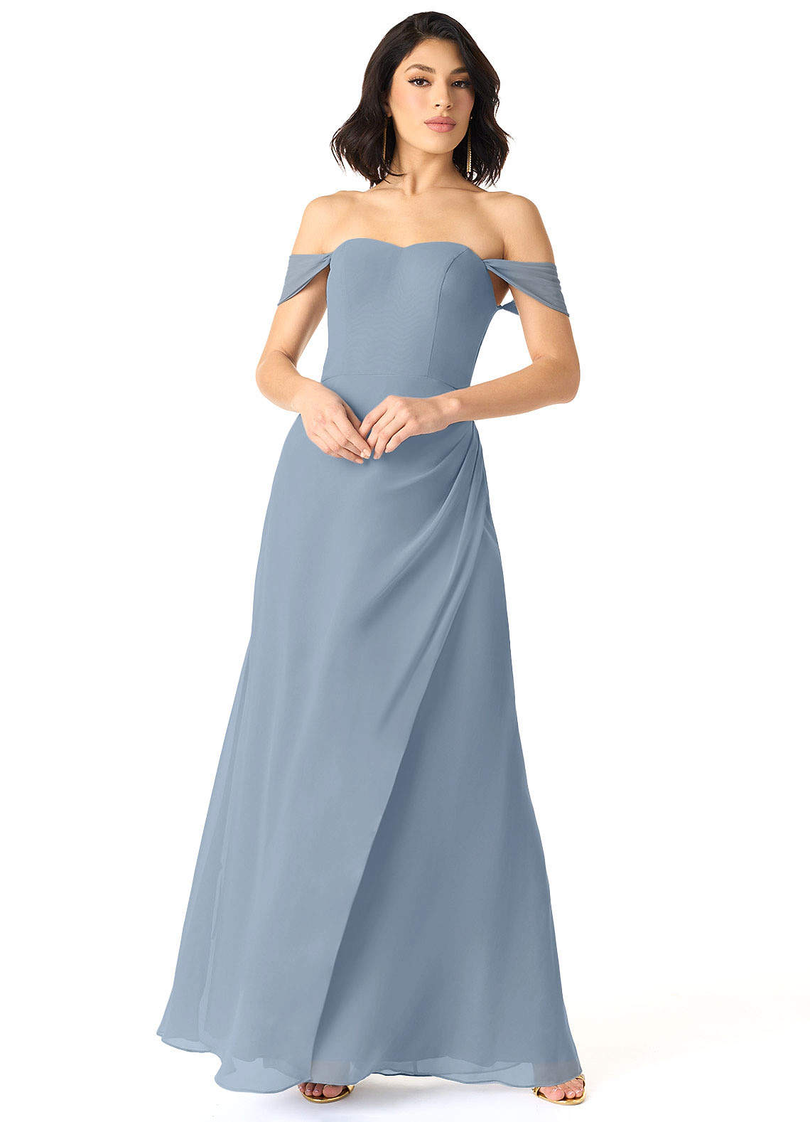 Azazie Jordyn Ready to Ship Dusty Blue Bridesmaid Dresses | Azazie