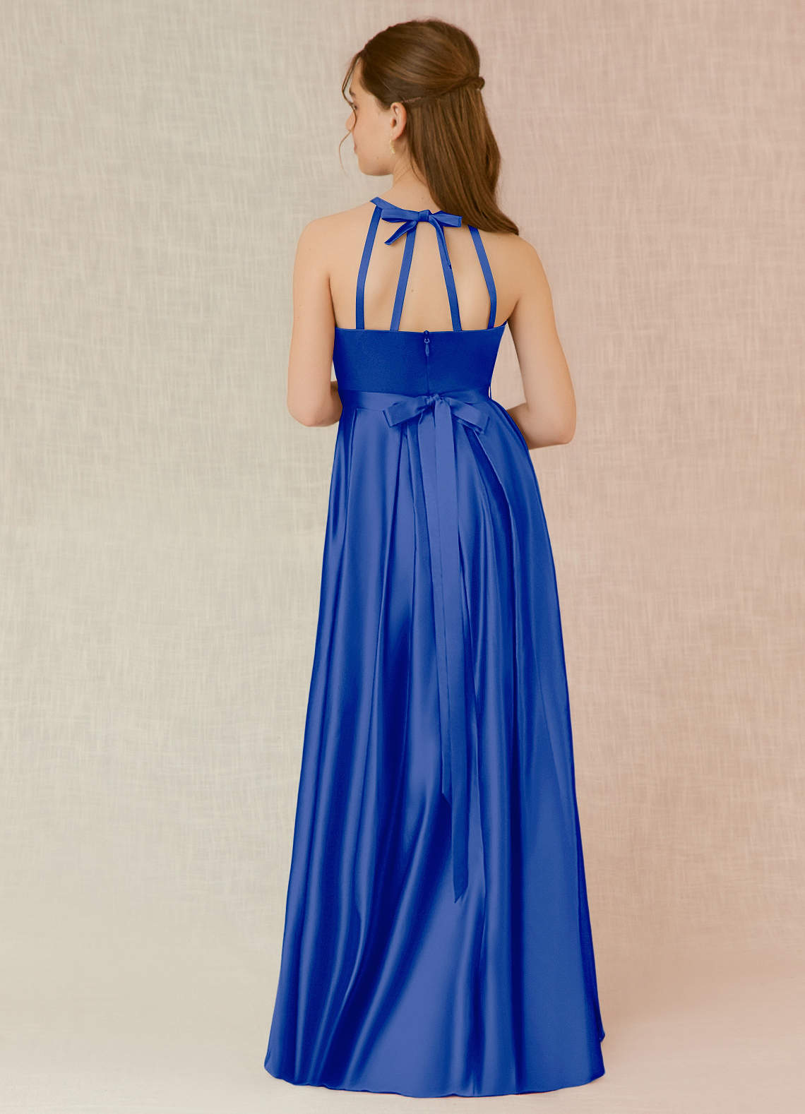 royal blue jr bridesmaid dresses Cinderella Couture Big Girls Royal Blue Ivory Chiffon Flowers Tulle Junior Bridesmaid Dress 8-14, Size: 8 main image 0