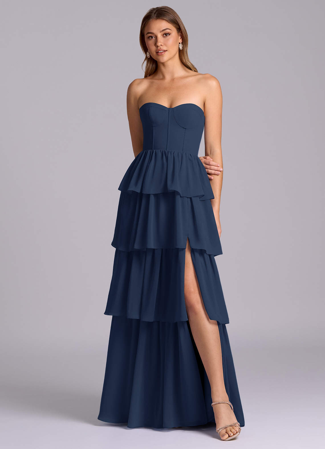 navy blue hi lo dress Dark Blue Tulle Sequin High Low Prom Dress, Blue Evening Dress US 4 / Dark Blue