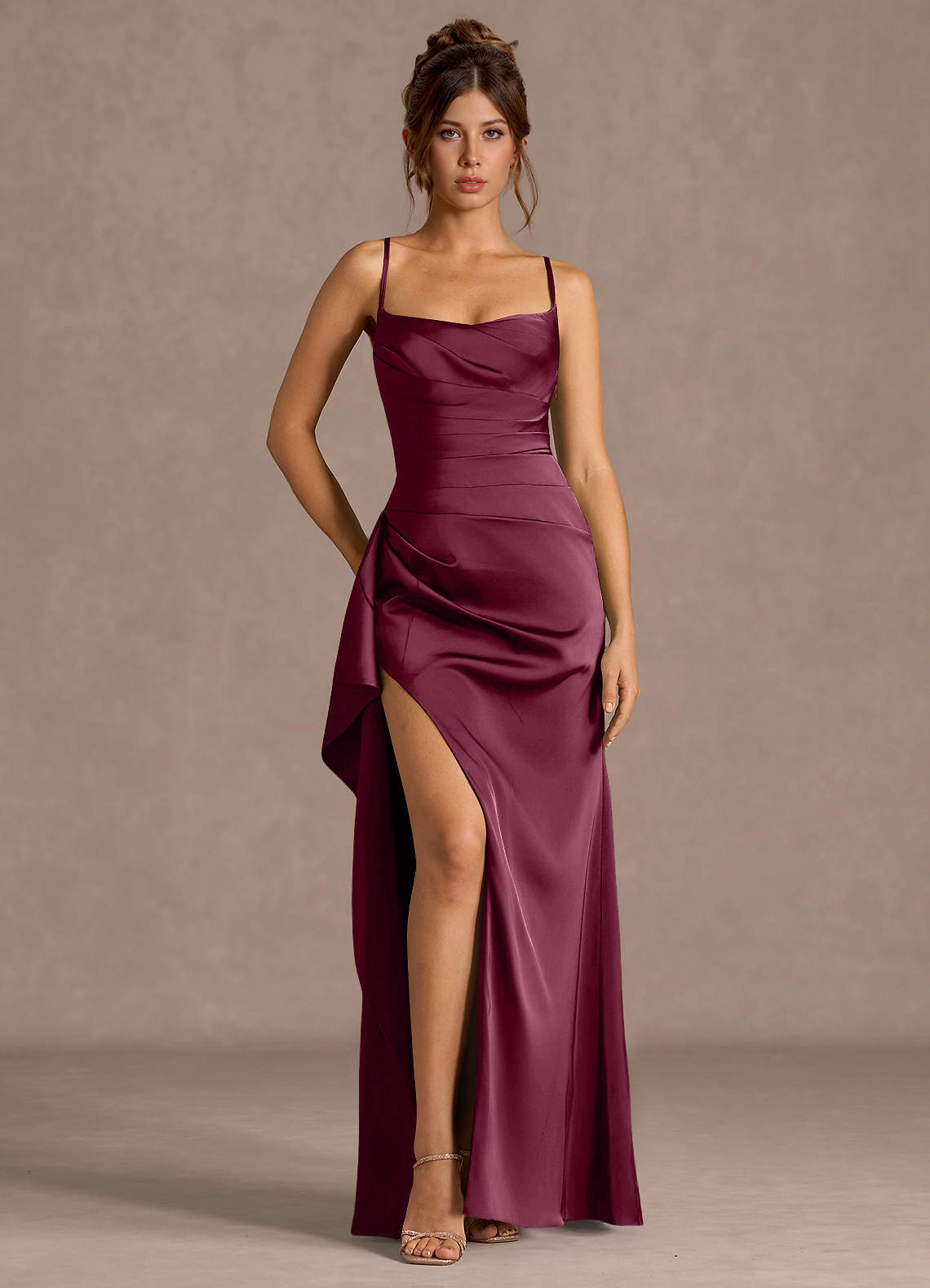 mulberry prom dresses Velvi - Misha Gown - Mulberry - Fitted Dress With Open Back
