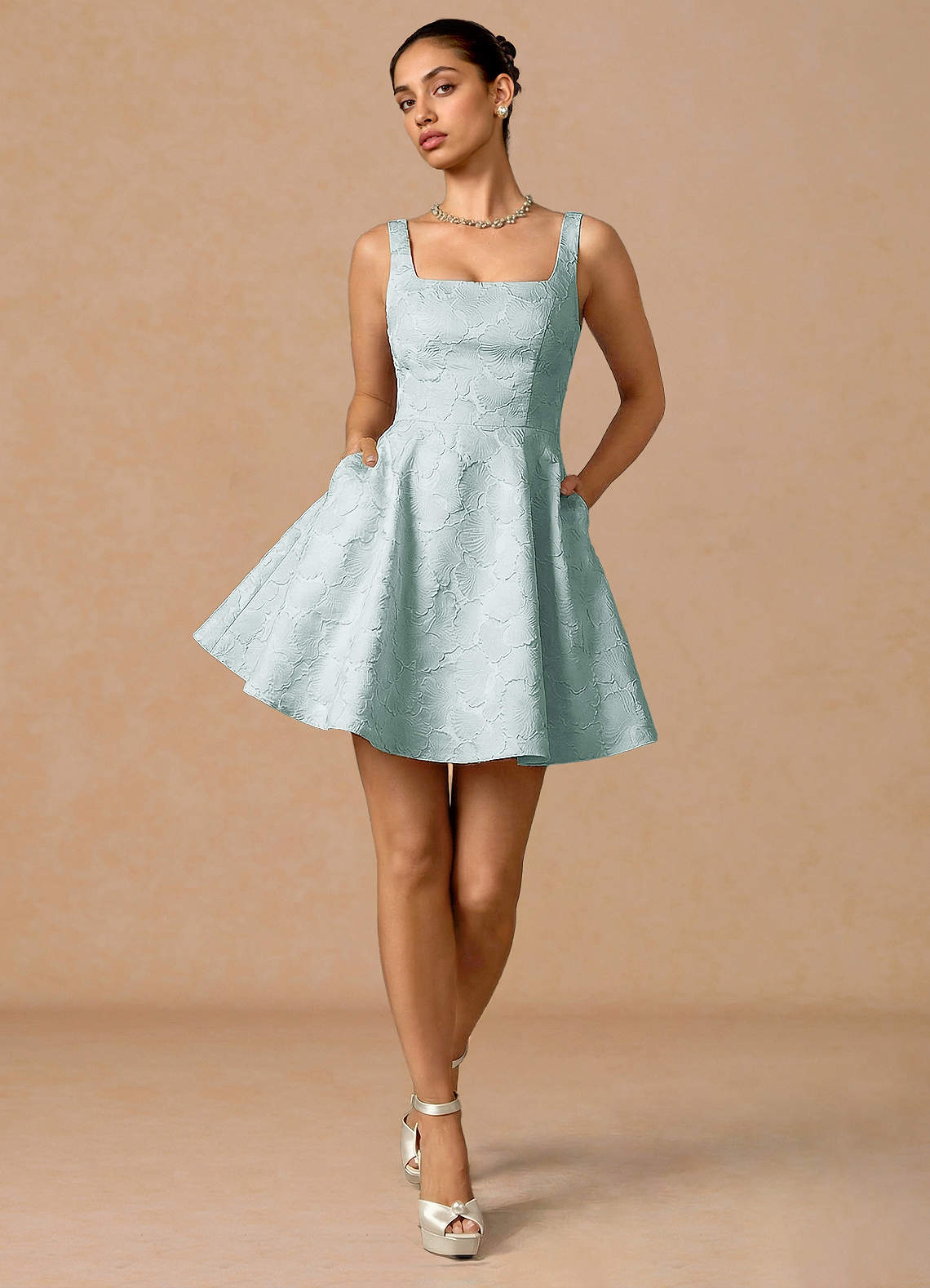 Effie French Blue Mini Dress | Azazie Effie French Blue Mini Dress | Azazie